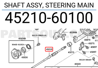 Toyota 4521060100 SHAFT ASSY, STEERING MAIN