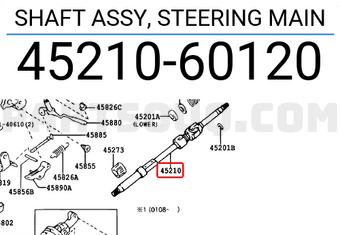 Toyota 4521060120 SHAFT ASSY, STEERING MAIN