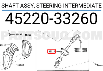 Toyota 4522033260 SHAFT ASSY, STEERING INTERMEDIATE