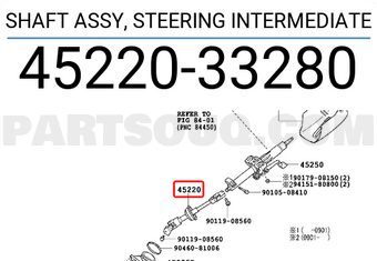 Toyota 4522033280 SHAFT ASSY, STEERING INTERMEDIATE