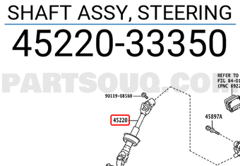 Toyota 4522033350 SHAFT ASSY, STEERING