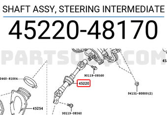 Toyota 4522048170 SHAFT ASSY, STEERING INTERMEDIATE