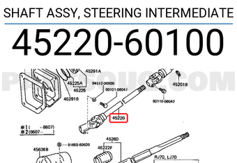 Toyota 4522060100 SHAFT ASSY, STEERING INTERMEDIATE