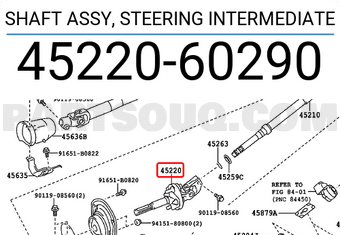 Toyota 4522060290 SHAFT ASSY, STEERING INTERMEDIATE