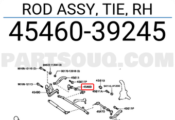 Toyota 4546039245 ROD ASSY, TIE, RH