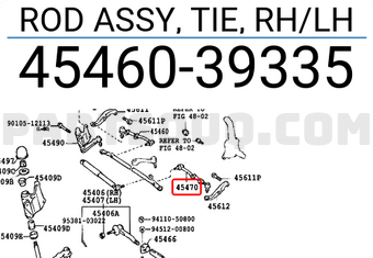 Toyota 4546039335 ROD ASSY, TIE, RH/LH