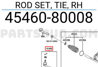 Toyota 4546080008 ROD SET, TIE, RH