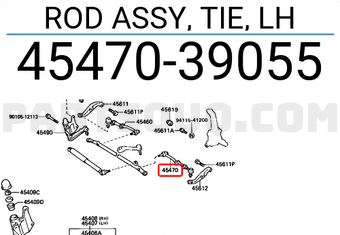 Toyota 4547039055 ROD ASSY, TIE, LH
