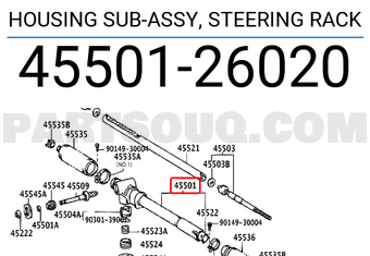 Toyota 4550126020 HOUSING SUB-ASSY, STEERING RACK