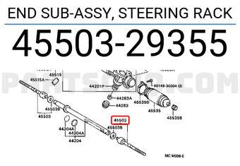 Toyota 4550329355 END SUB-ASSY, STEERING RACK