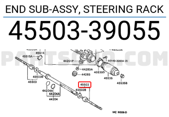 Toyota 4550339055 END SUB-ASSY, STEERING RACK