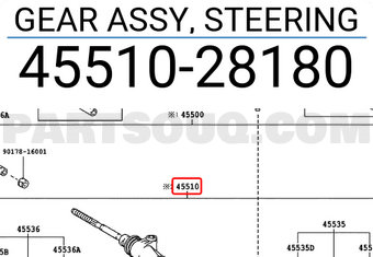 Toyota 4551028180 GEAR ASSY, STEERING