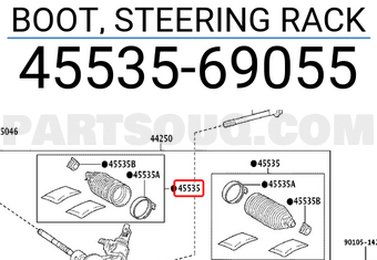 Toyota 4553569055 BOOT, STEERING RACK