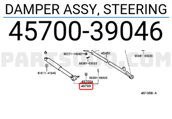 Toyota 4570039046 DAMPER ASSY, STEERING