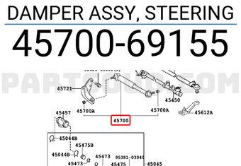 Toyota 4570069155 DAMPER ASSY, STEERING