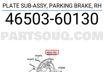 Toyota 4650360130 PLATE SUB-ASSY, PARKING BRAKE, RH