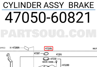 Toyota 4705060821 CYLINDER ASSY BRAKE