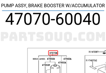 Toyota 4707060040 PUMP ASSY, BRAKE BOOSTER W/ACCUMULATOR