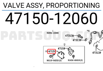 Toyota 4715012060 VALVE ASSY, PROPORTIONING