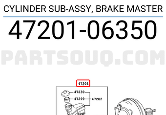 Toyota 4720106350 CYLINDER SUB-ASSY, BRAKE MASTER