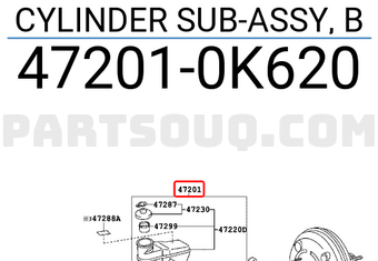 Toyota 472010K620 CYLINDER SUB-ASSY, B
