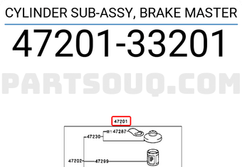 Toyota 4720133201 CYLINDER SUB-ASSY, BRAKE MASTER