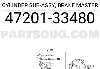 Toyota 4720133480 CYLINDER SUB-ASSY, BRAKE MASTER