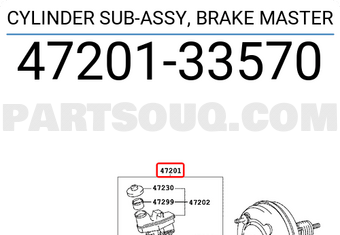 Toyota 4720133570 CYLINDER SUB-ASSY, BRAKE MASTER