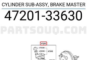 Toyota 4720133630 CYLINDER SUB-ASSY, BRAKE MASTER
