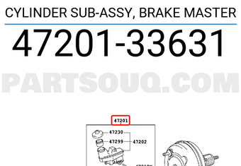 Toyota 4720133631 CYLINDER SUB-ASSY, BRAKE MASTER