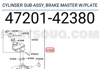 Toyota 4720142380 CYLINDER SUB-ASSY, BRAKE MASTER W/PLATE