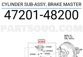 Toyota 4720148200 CYLINDER SUB-ASSY, BRAKE MASTER