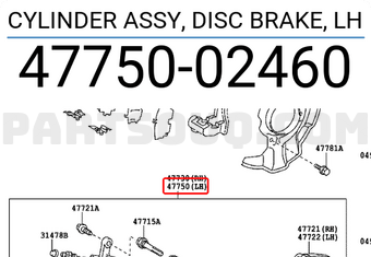 Toyota 4775002460 CYLINDER ASSY, DISC BRAKE, LH