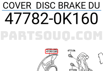 Toyota 477820K160 COVER DISC BRAKE DU