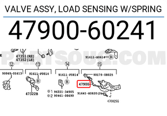 Toyota 4790060241 VALVE ASSY, LOAD SENSING W/SPRING