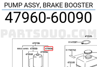 Toyota 4796060090 PUMP ASSY, BRAKE BOOSTER