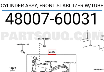 Toyota 4800760031 CYLINDER ASSY, FRONT STABILIZER W/TUBE