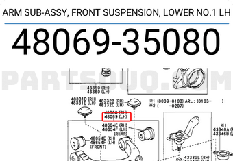 Toyota 4806935080 ARM SUB-ASSY, FRONT SUSPENSION, LOWER NO.1 LH