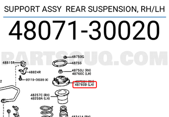 Toyota 4807130020 SUPPORT ASSY REAR SUSPENSION, RH/LH