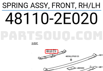 Toyota 481102E020 SPRING ASSY, FRONT, RH/LH