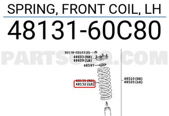 Toyota 4813160C80 SPRING, FRONT COIL, LH