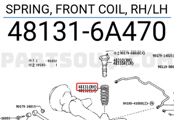 Toyota 481316A470 SPRING, FRONT COIL, RH/LH