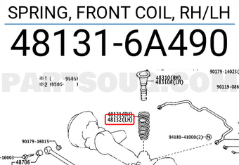 Toyota 481316A490 SPRING, FRONT COIL, RH/LH