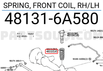 Toyota 481316A580 SPRING, FRONT COIL, RH/LH
