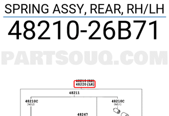Toyota 4821026B71 SPRING ASSY, REAR, RH/LH