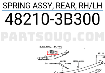 Toyota 482103B300 SPRING ASSY, REAR, RH/LH