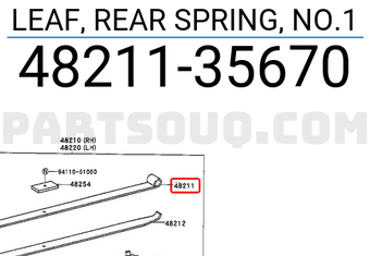 Toyota 4821135670 LEAF, REAR SPRING, NO.1