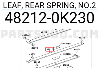 Toyota 482120K230 LEAF, REAR SPRING, NO.2
