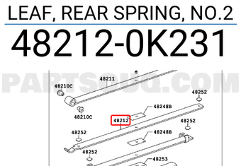 Toyota 482120K231 LEAF, REAR SPRING, NO.2