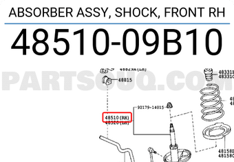 Toyota 4851009B10 ABSORBER ASSY, SHOCK, FRONT RH